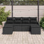 Havesofa Sæt 6 stk. Sort polyrattan