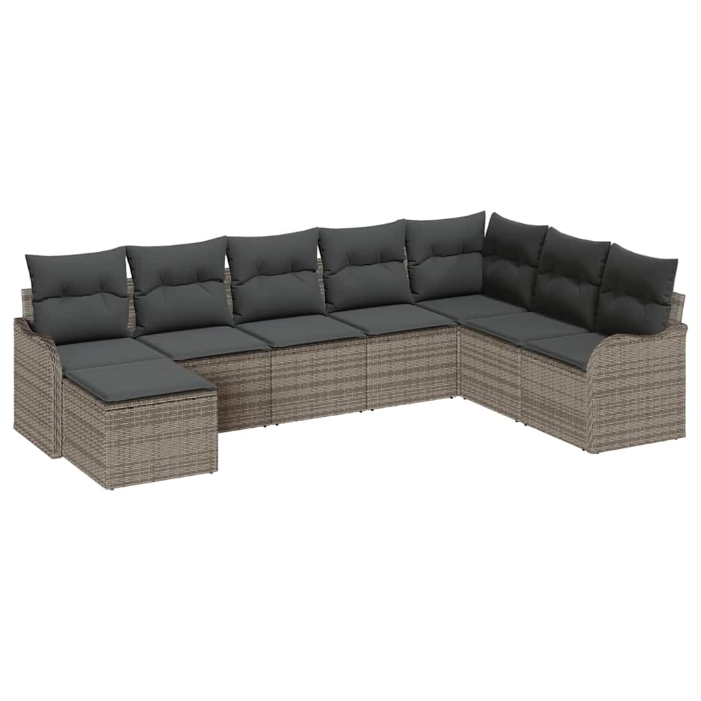 Havesofa Sæt 8 stk. Grå polyrattan