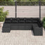 Havesofa Sæt 8 stk. Sort polyrattan