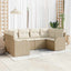 Havesofa Sæt 6 stk. Beige og hvid Poly rattan
