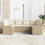 Havesofa Sæt 6 stk. Beige og hvid Poly rattan