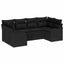 Havesofa Sæt 6 stk. Sort Poly rattan