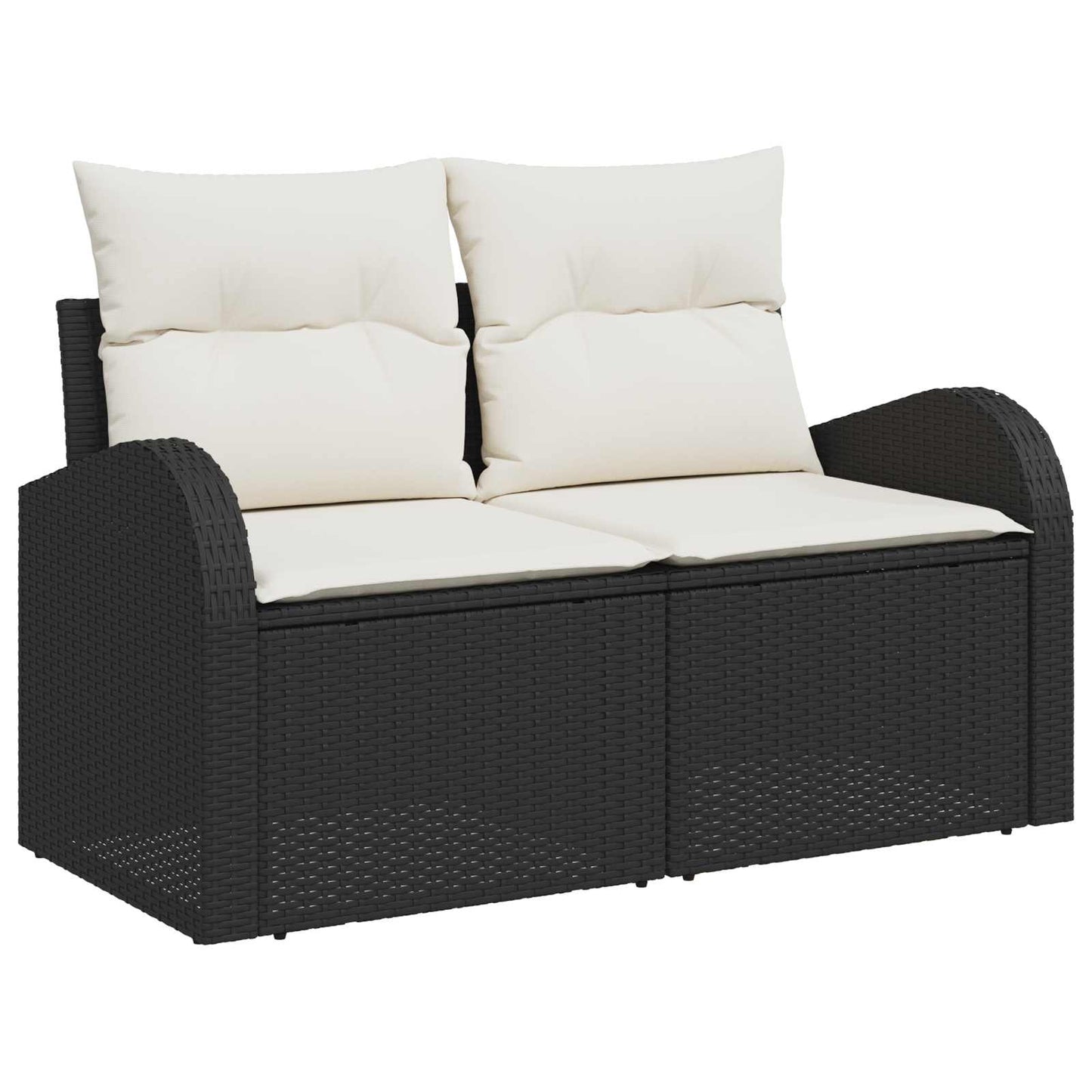 Havesofa Sæt 5 pcs 4-Seater Sort og Cream polyrattan