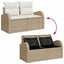Havesofa Sæt 5 pcs 4-Seater Beige og creme polyrattan