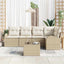 Havesofa Sæt 6 stk. Beige og hvid polyrattan