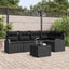Havesofa Sæt 6 stk. Sort polyrattan