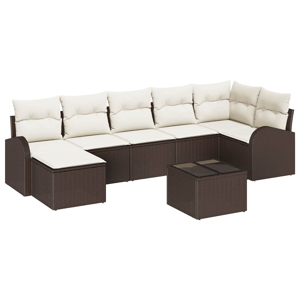 Sofa Sæt 8 stk. Brun polyrattan