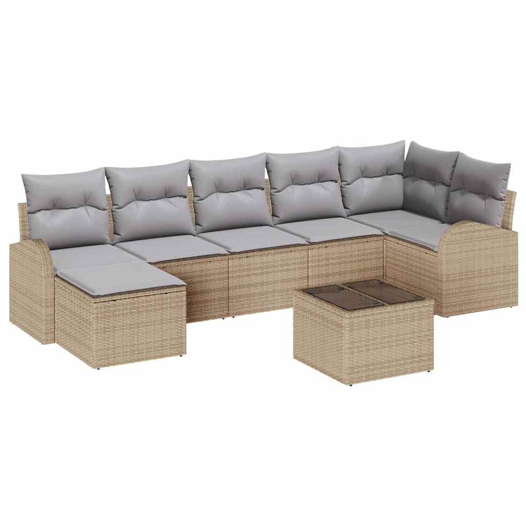 Sofa Sæt 8 stk. Beige polyrattan