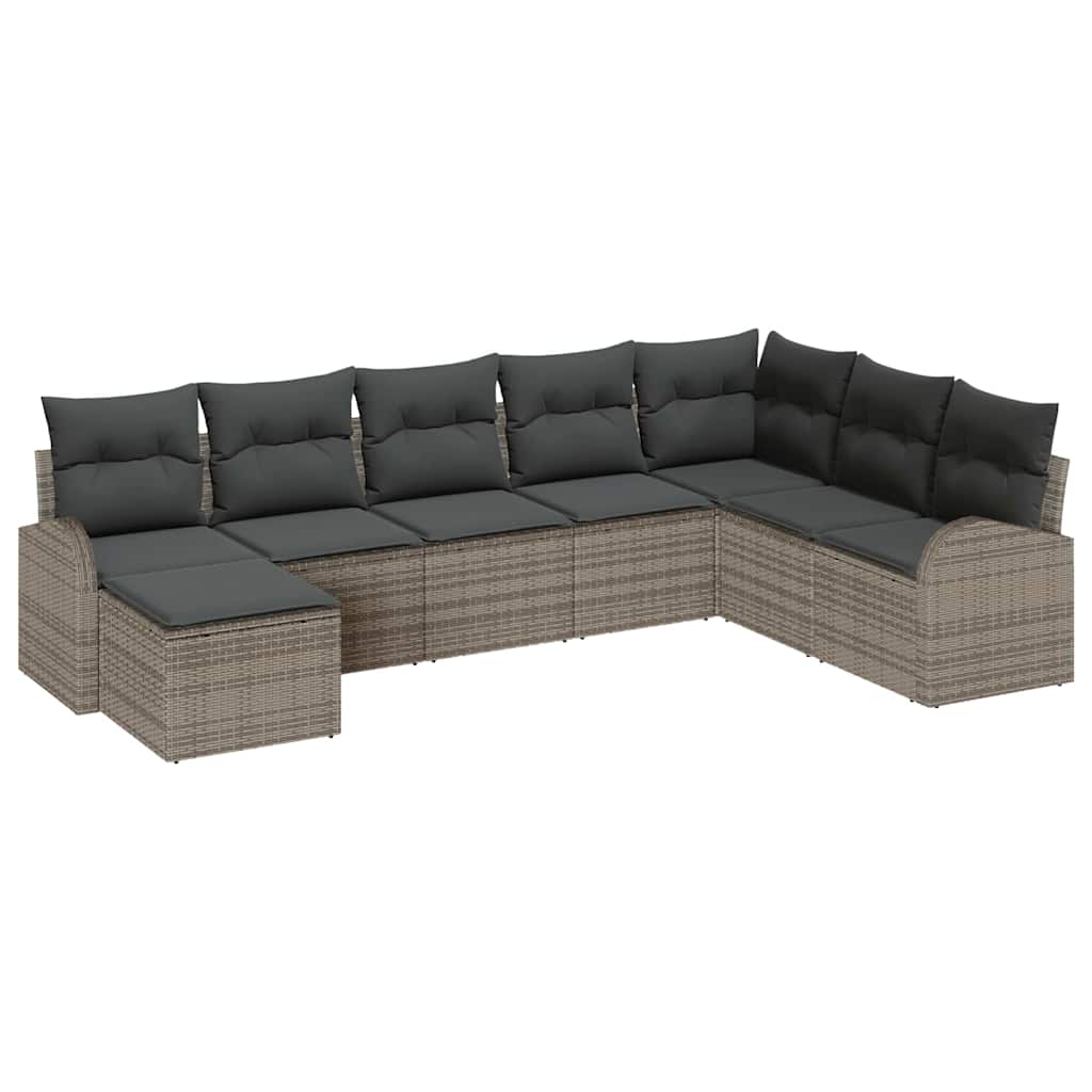 Sofa Sæt 8 stk. Grå polyrattan