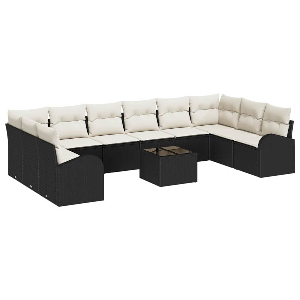 Havesofa Sæt 11 stk. Brun og Creme polyrattan