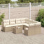 Sofa Sæt 9 stk. 8-Antal sæder Beige og creme polyrattan