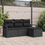 Sofa Sæt 4 stk. Sort polyrattan