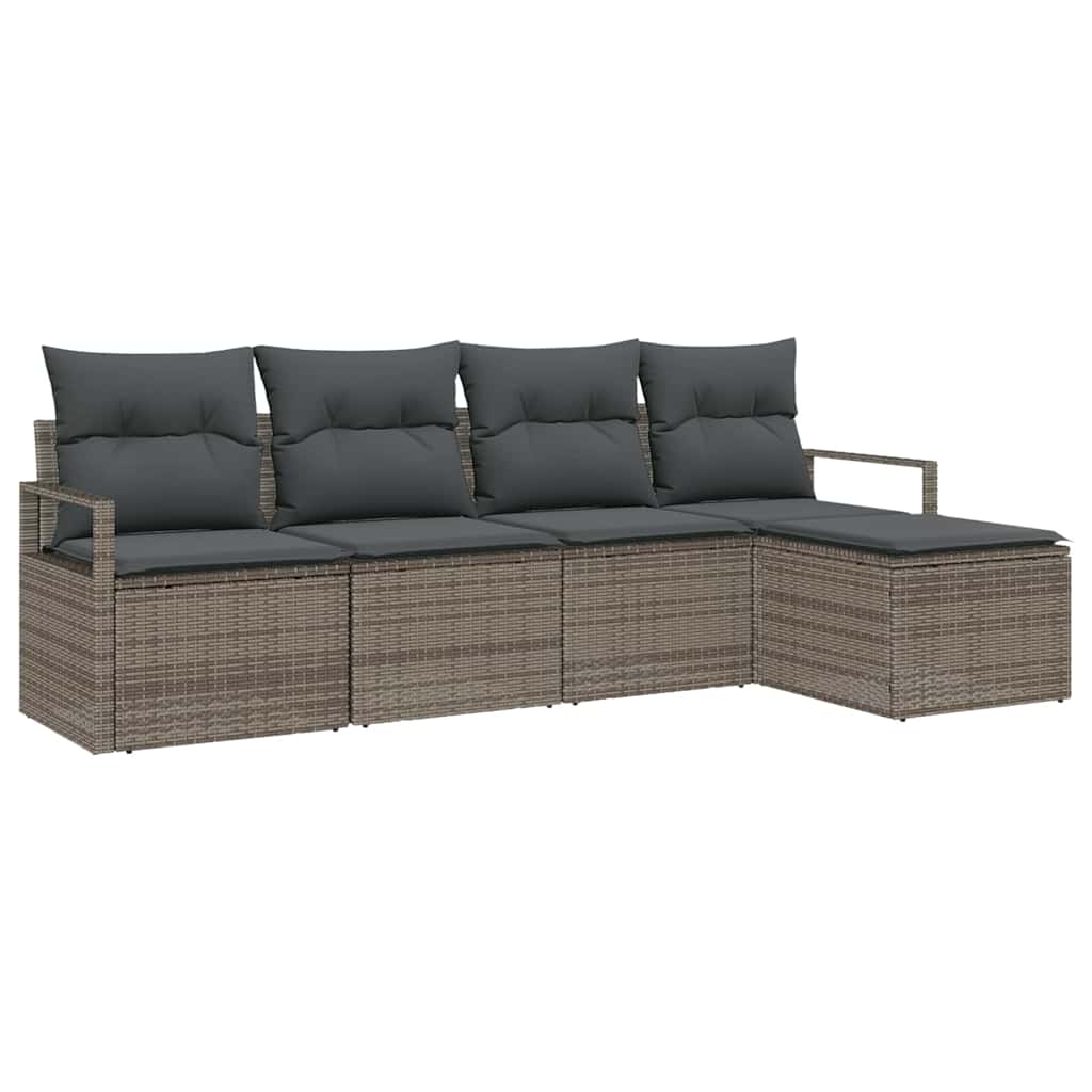 Sofa Sæt 5 stk. Grå polyrattan