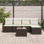 Sofa Sæt 6 stk. Brun og Creme polyrattan