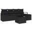Sofa Sæt 6 stk. Sort polyrattan