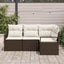 Sofa Sæt 4 stk. Brun og Creme polyrattan