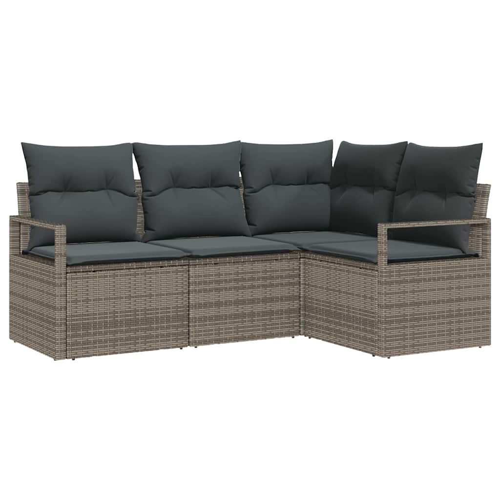 Sofa Sæt 4 stk. Grå polyrattan