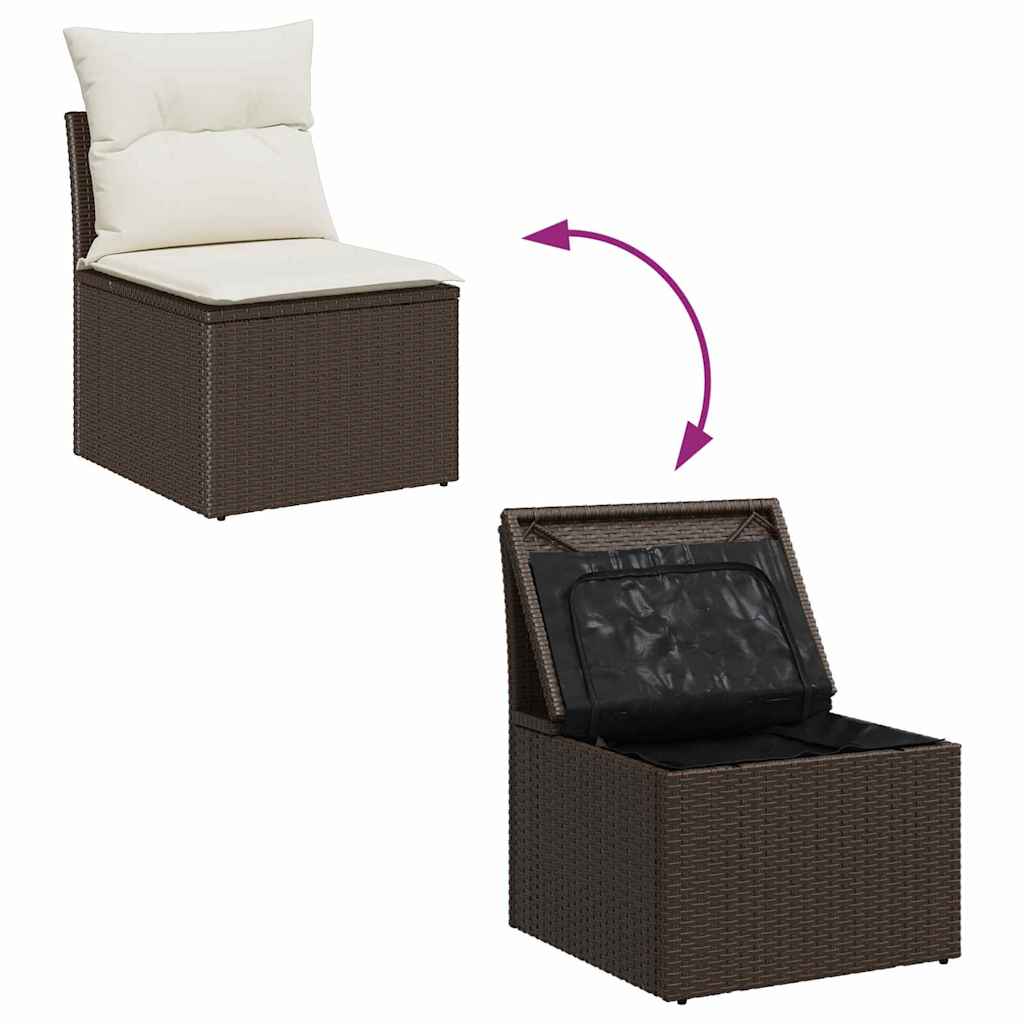 Sofa Sæt 5 stk. Brun og Creme polyrattan