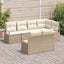 Havesofa Sæt 7 stk. Beige og hvid polyrattan