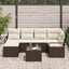 Sofa Sæt 7 stk. Brun og Creme polyrattan