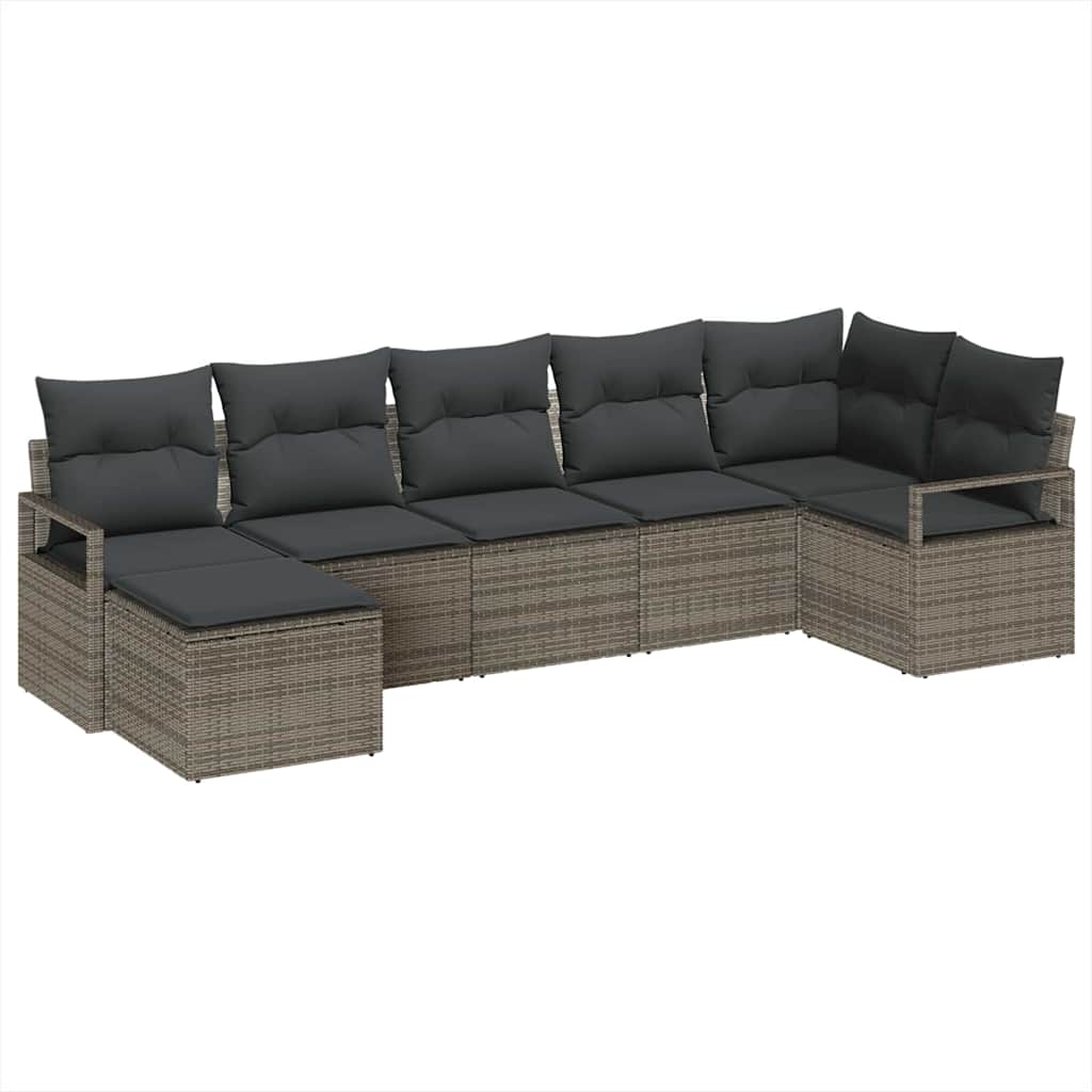 Sofa Sæt 7 stk. Grå polyrattan