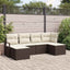 Sofa Sæt 6 stk. Brun og Creme polyrattan