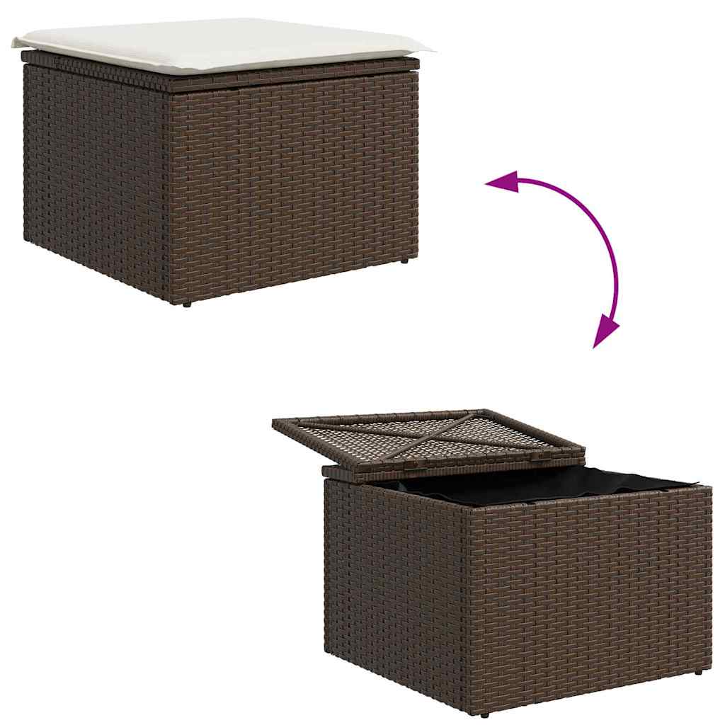Sofa Sæt 6 stk. Brun og Creme polyrattan
