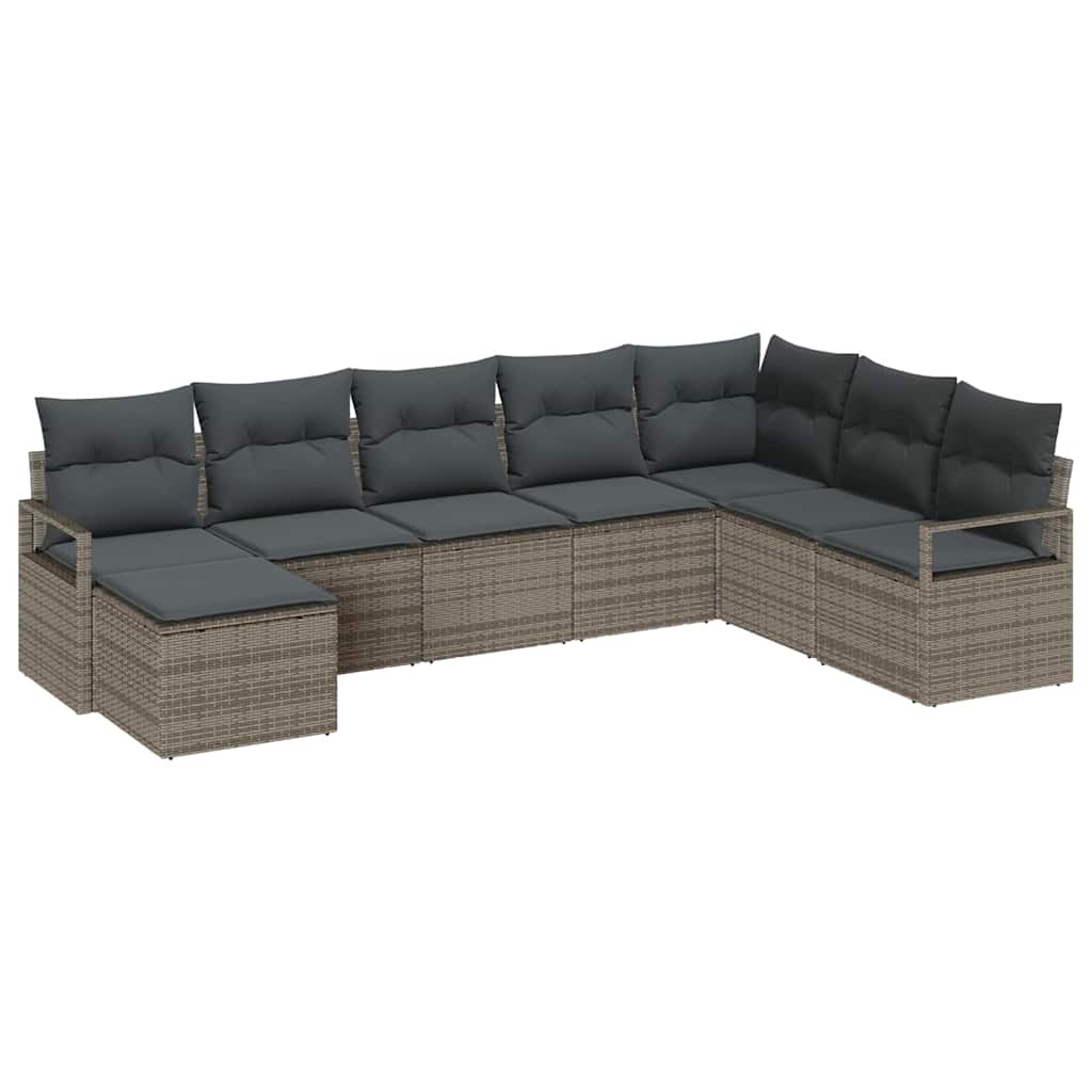 Sofa Sæt 8 stk. Grå polyrattan