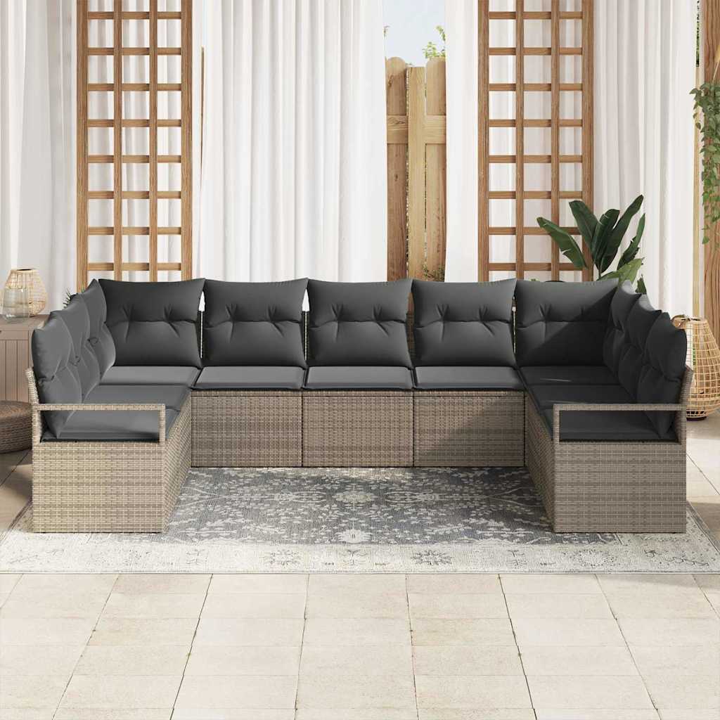 Havesofa Sæt 7 stk. Grå polyrattan