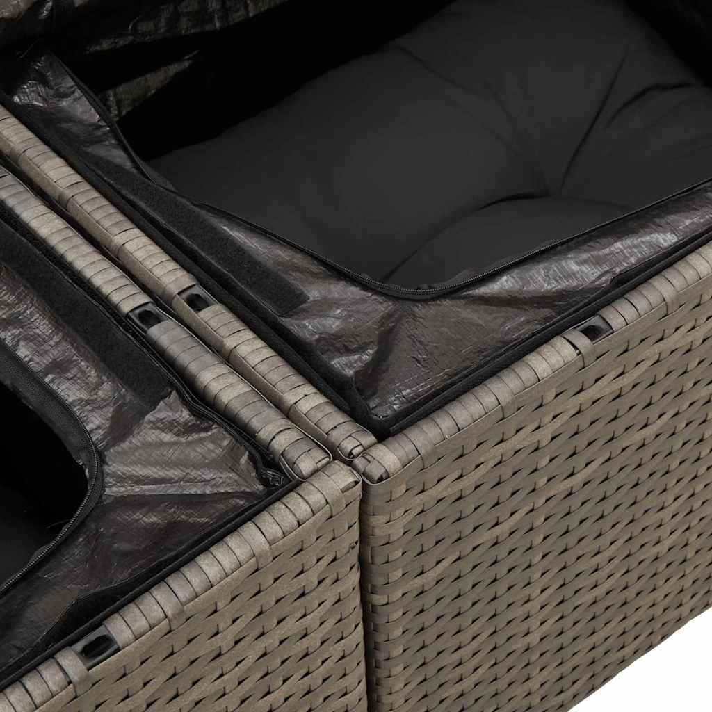 Havesofa Sæt 9 stk. Grå polyrattan