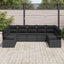 Havesofa Sæt 9 stk. Sort polyrattan