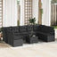 Havesofa Sæt 10 stk. Sort polyrattan