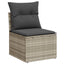 Havesofa Sæt 3 stk. Lysegrå polyrattan