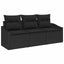 Havesofa Sæt 3 stk. Sort polyrattan