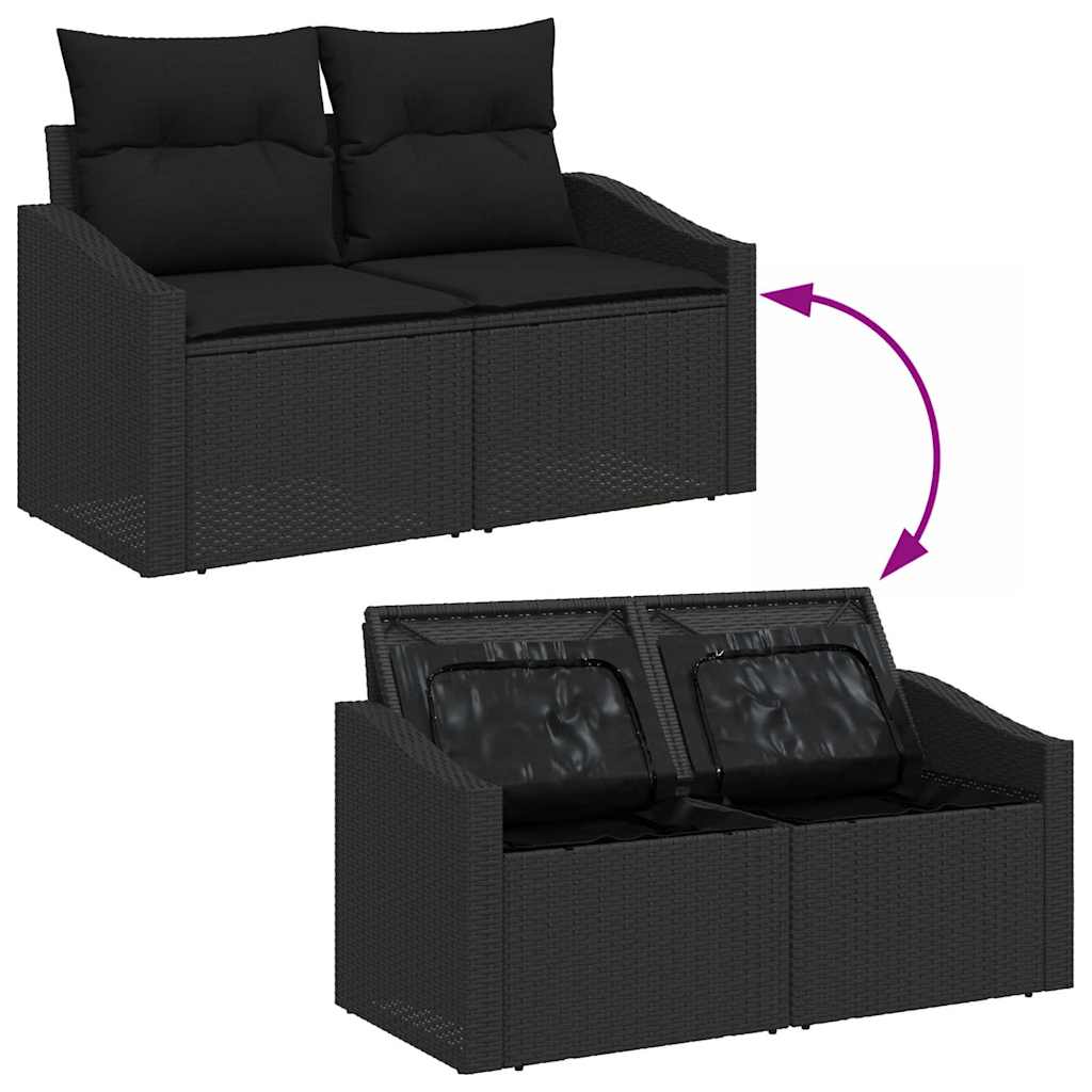 Sofa Sæt 5 stk. Sort polyrattan