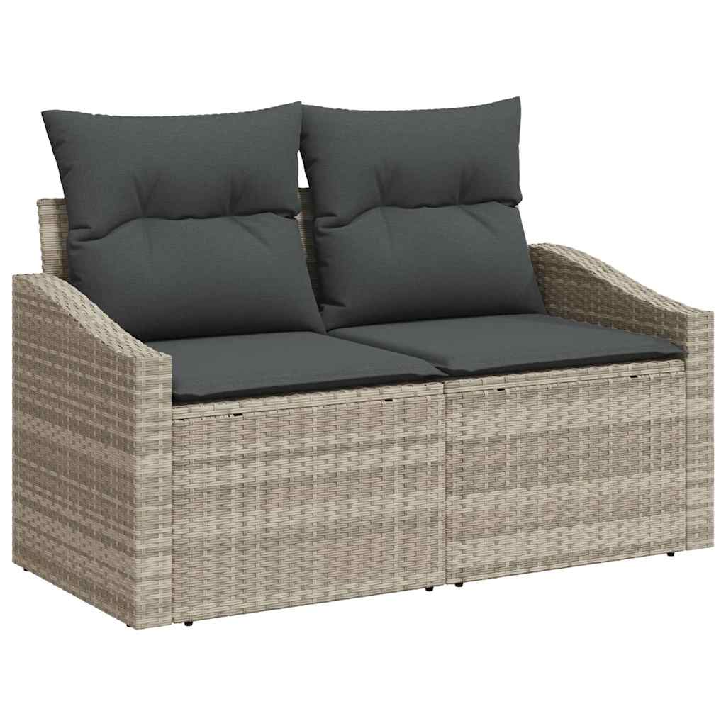 Sofa Sæt 8 stk. Lysegrå og mørkegrå polyrattan