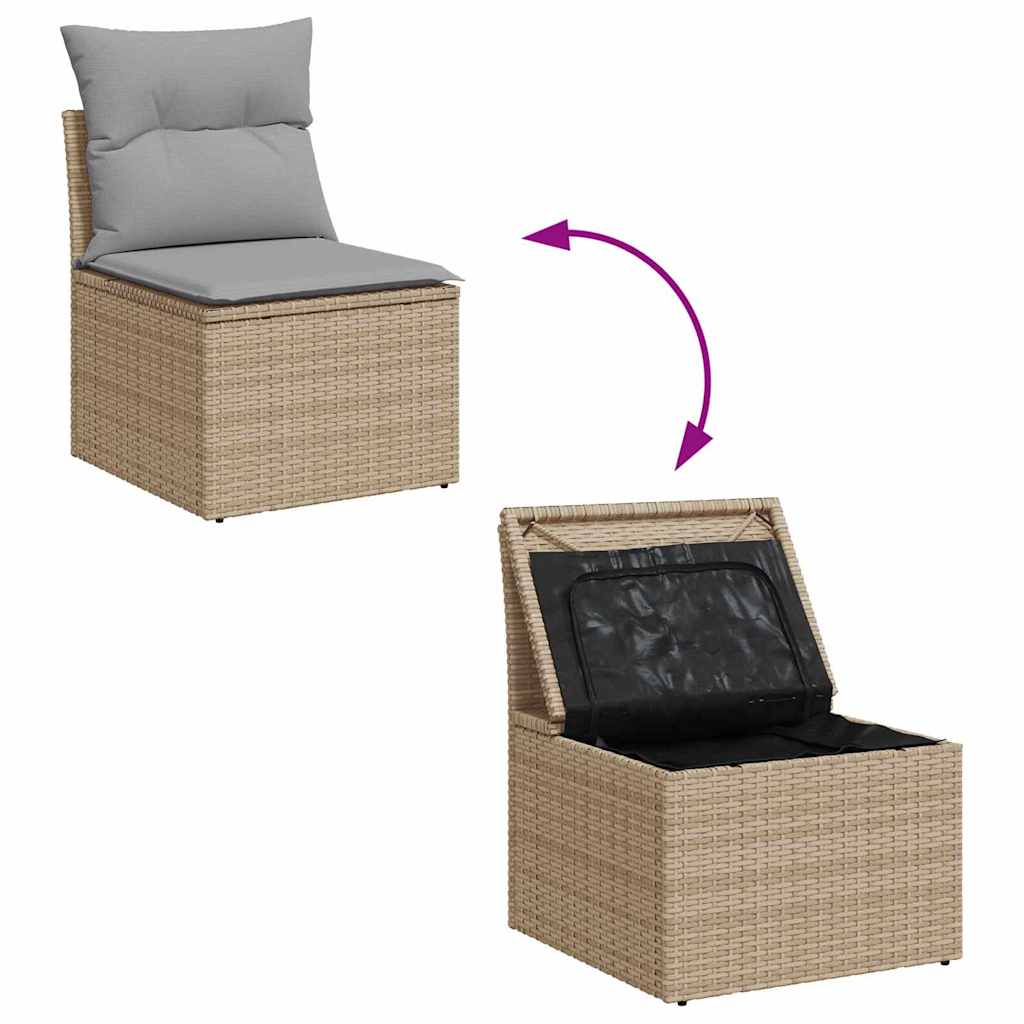 Sofa Sæt 7 stk. Beige og grå polyrattan