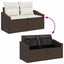 Sofa Sæt 9 stk. Brun og Creme polyrattan