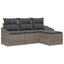 Sofa Sæt 4 stk. Grå polyrattan
