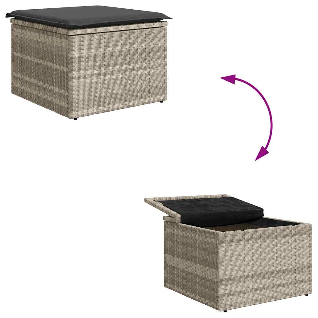 Sofa Sæt 4 stk. Lysegrå polyrattan