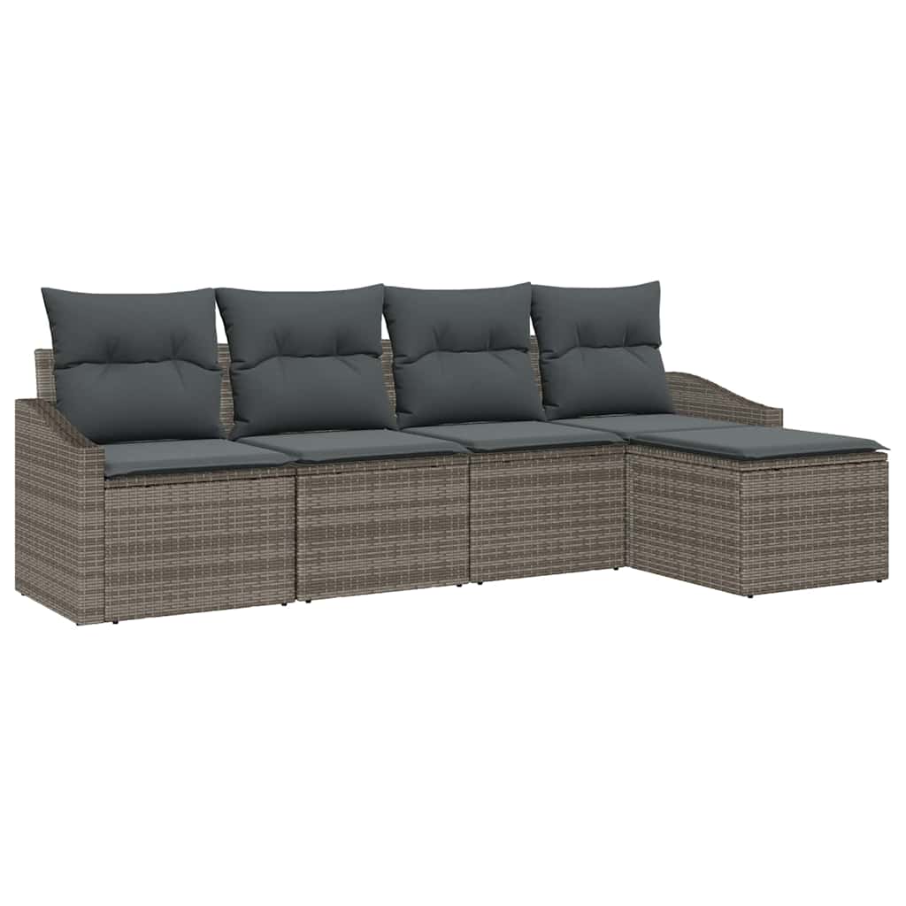 Sofa Sæt 5 stk. Grå polyrattan