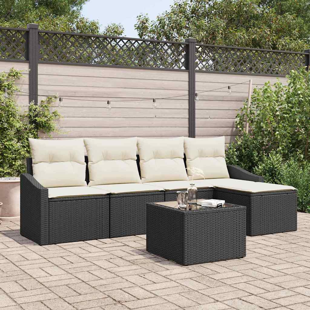 Sofa Sæt 5 stk. Brun og Creme polyrattan