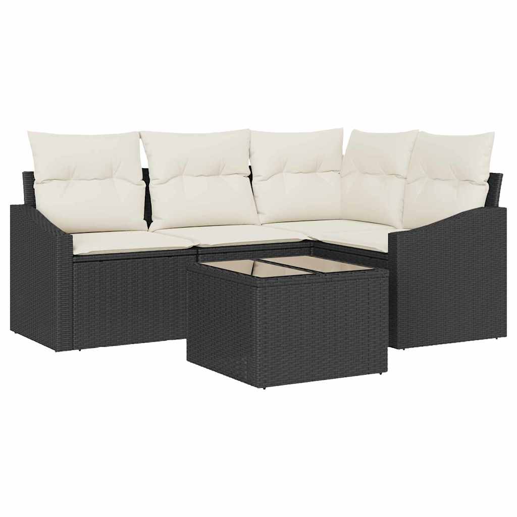 Havesofa Sæt 5 stk. Brun og Creme polyrattan