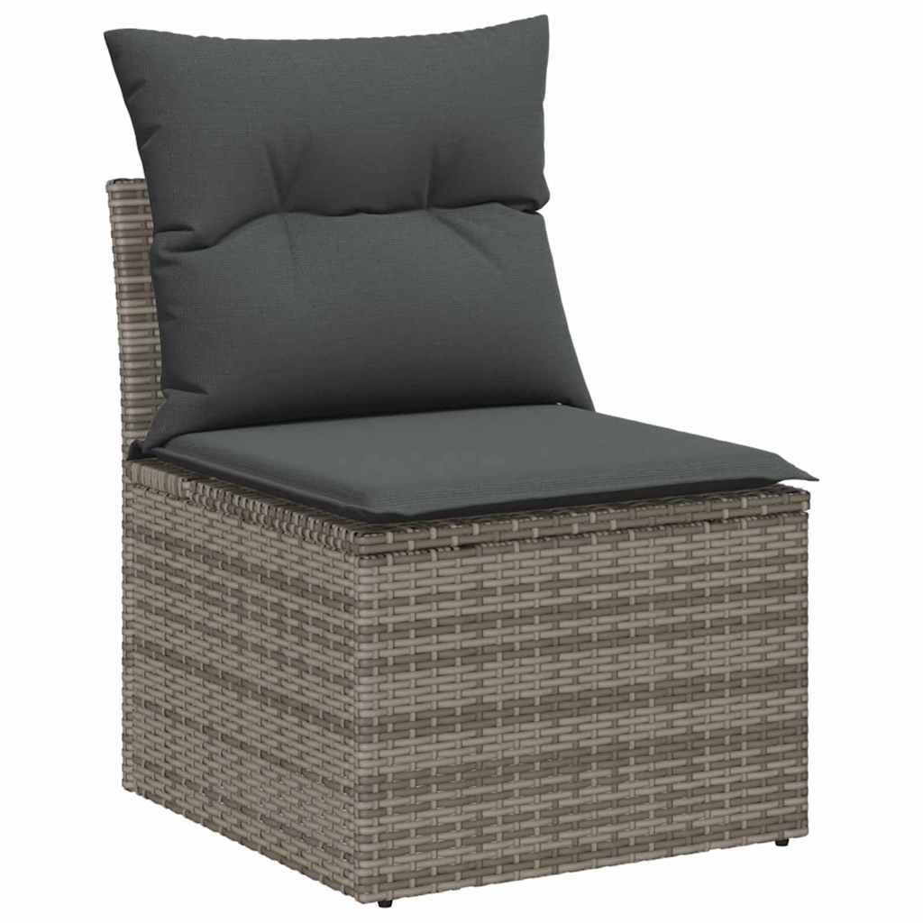 Havesofa Sæt 5 stk. Lysegrå polyrattan