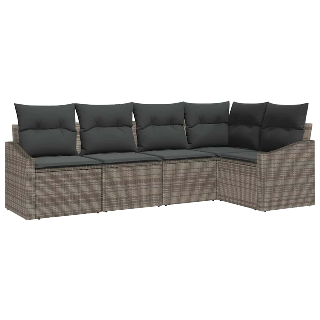 Havesofa Sæt 5 stk. Grå polyrattan
