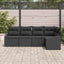Havesofa Sæt 5 stk. Sort polyrattan