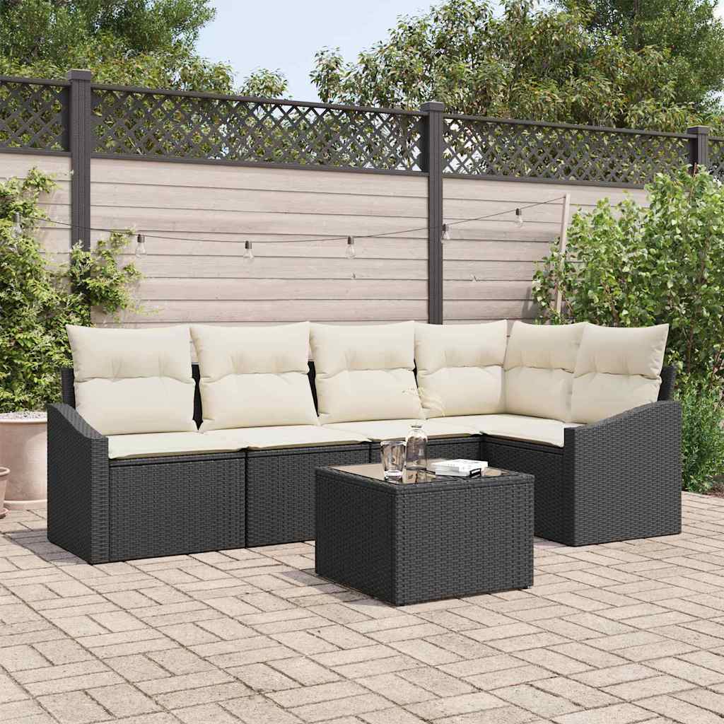 Havesofa Sæt 6 stk. Brun og Creme polyrattan