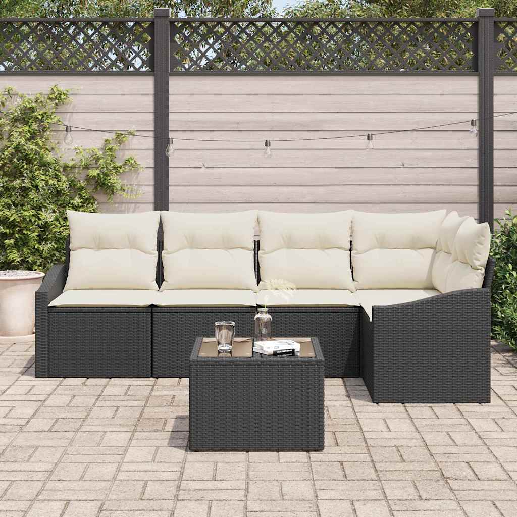 Havesofa Sæt 6 stk. Brun og Creme polyrattan