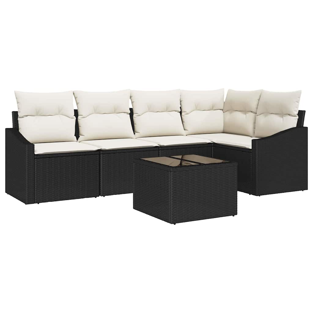 Havesofa Sæt 6 stk. Brun og Creme polyrattan