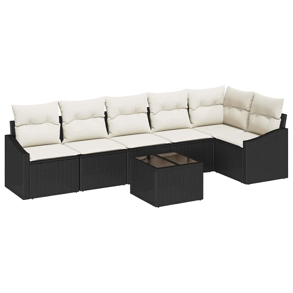 Havesofa Sæt 7 stk. Brun og Creme polyrattan